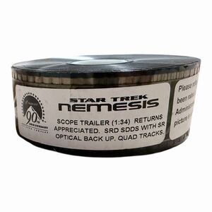 STAR TREK NEMESIS 35mm Scope #2 Quad Tracks Film Movie Trailer Rated PG-13